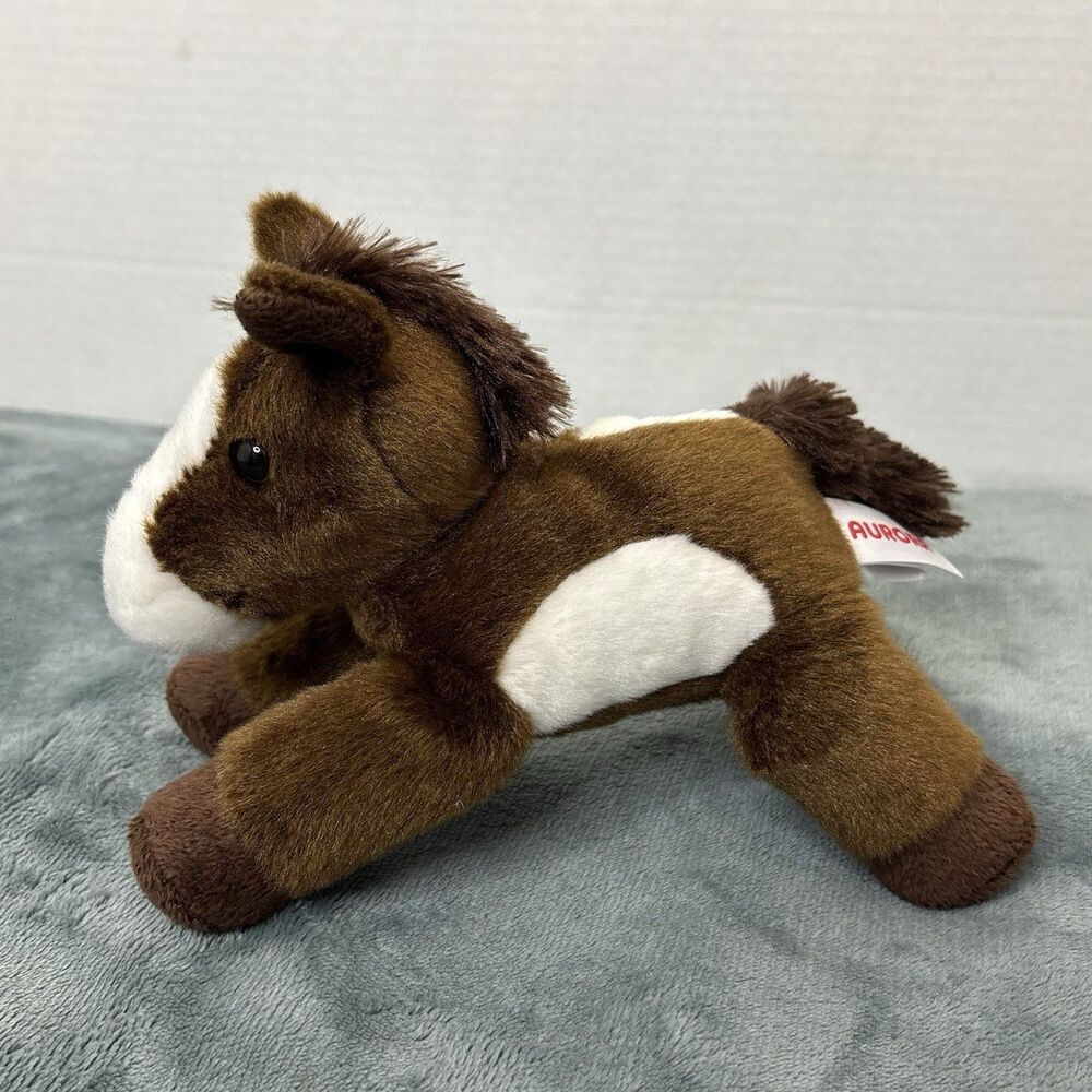 Aurora World Plush Mini Flopsie Horse PAINT the Pony 8” Stuffed Animal Toy Brown